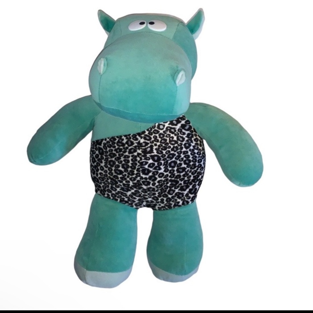 Hippo plush Sugar Loaf Cuddly Cave cheetah tarzan teal color soft 20" leopard